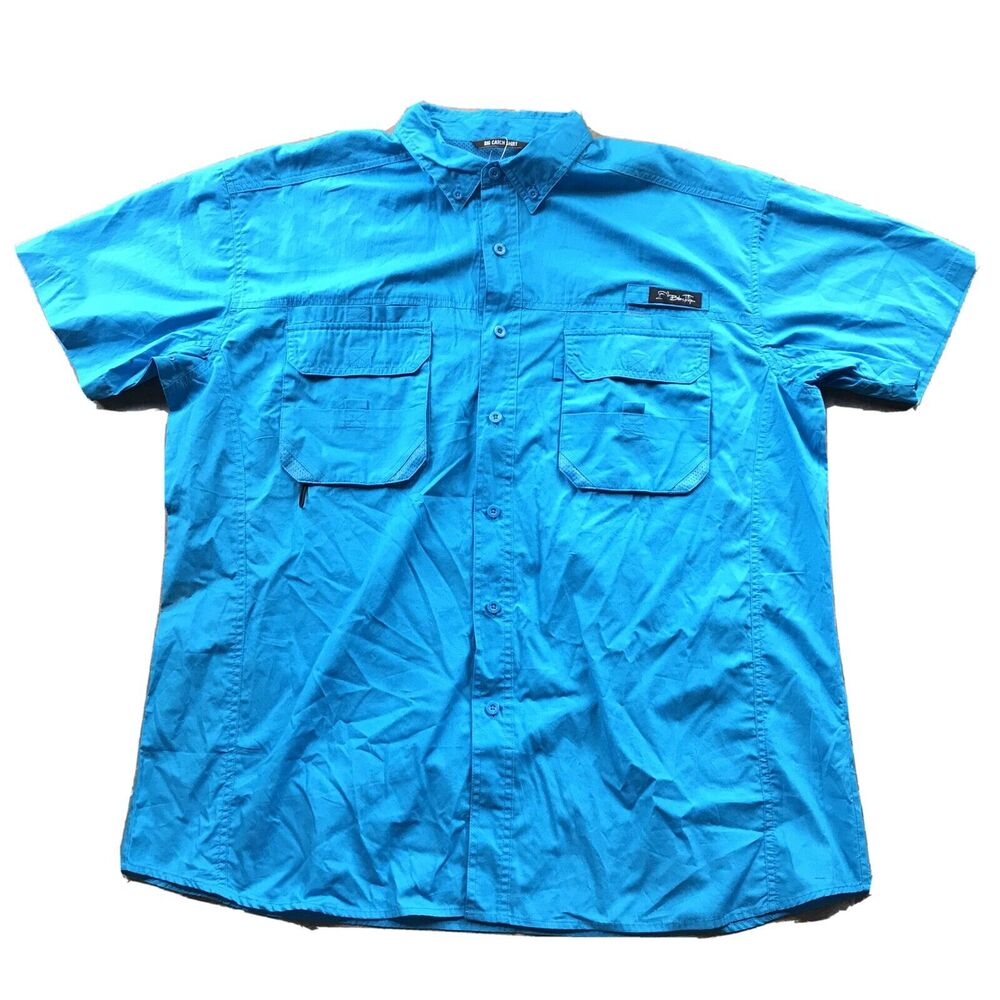 Blacktip Big Catch Shirt Sz XL Blue Vented Fishing Sport UPF 30 Wicking Utility